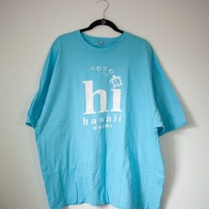 Unisex Light blue 100% cotton t shirt 3xl short sleeve Hawaii kauai